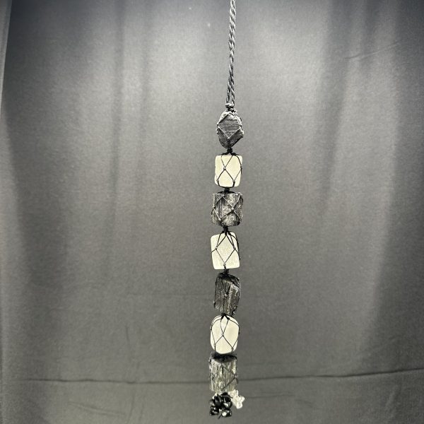 Tourmaline + Selenite Combo Macrame Decor Hanging