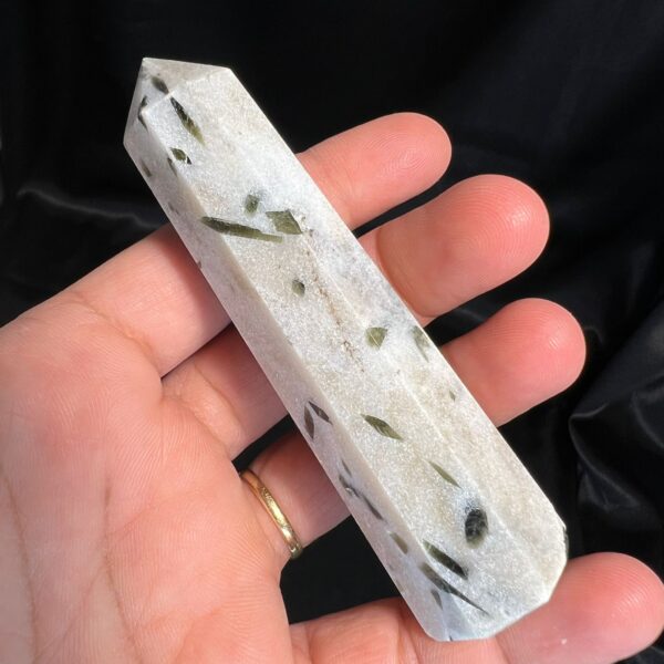Green Tourmaline Quartz Point
