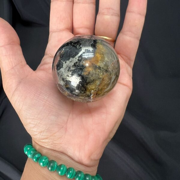 Golden Healer Quartz with Pyrite Sphere