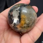 Golden Healer Quartz with Pyrite Sphere