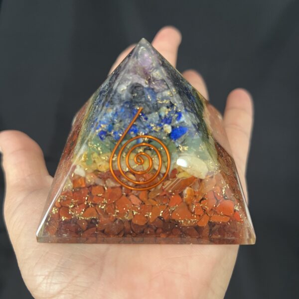 Seven Chakra Orgonite Pyramid