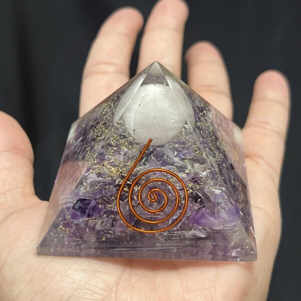 Amethyst & Rose Quartz Orgonite Pyramid
