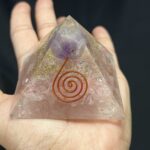 Rose Quartz & Amethyst Orgonite Pyramid