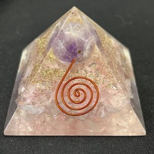 Rose Quartz & Amethyst Orgonite Pyramid