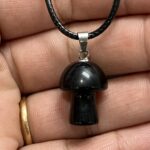 Black Obsidian Mushroom Pendant