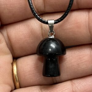 Black Obsidian Mushroom Pendant