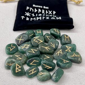 Green Aventurine Runes Stones