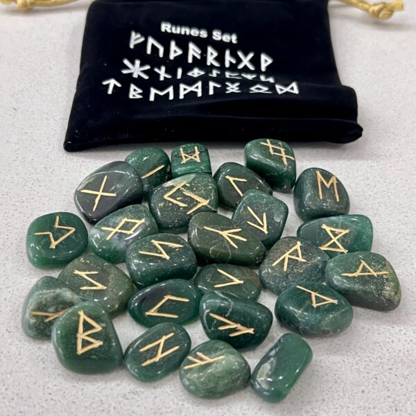 Green Aventurine Runes Stones